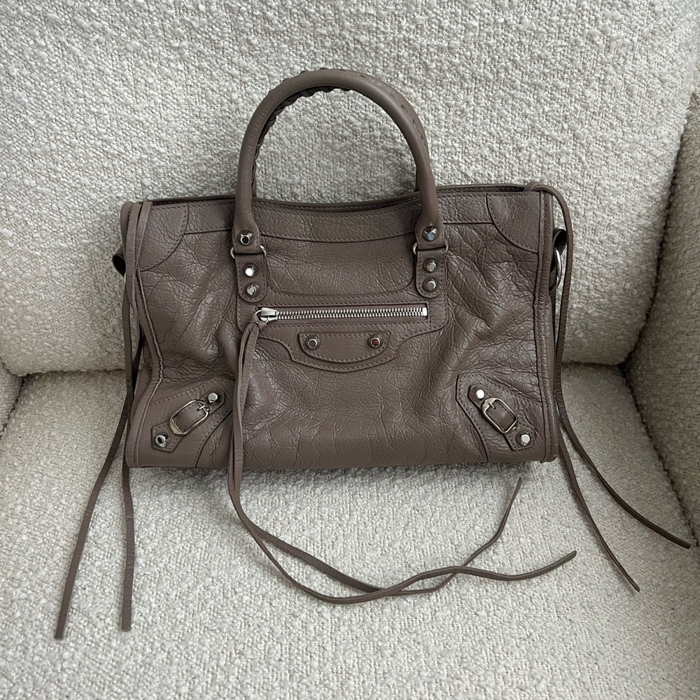 Balenciaga City Bag Small in Dark Mink Grey